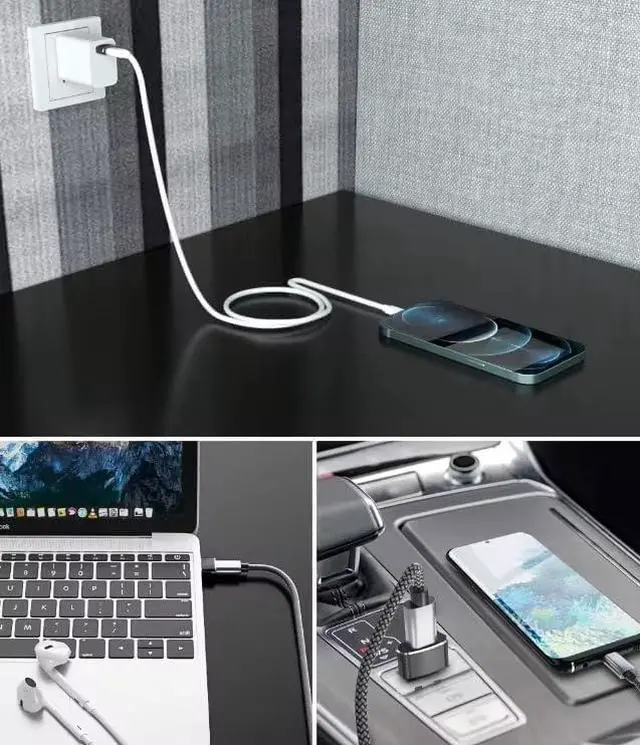 Alt view image 5 of 7 - USB C to USB Adaptor 5 Pack USB to USB C Adapter Type C Male to A Female Charger Converter Kit Connectors for Laptops Phones Tablets Computers Electronics