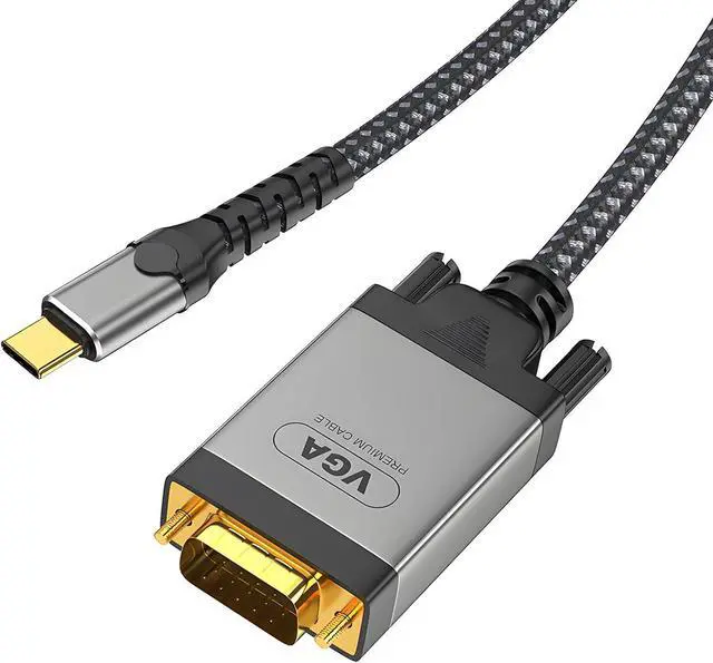 Main image of USB-C to VGA Adapter 3.3ft Cable Plug & Play Type-C to VGA (15-Pin) Adapter with Metal Woven Shielding & Anti-Interference Ability Projector HDTV Computer