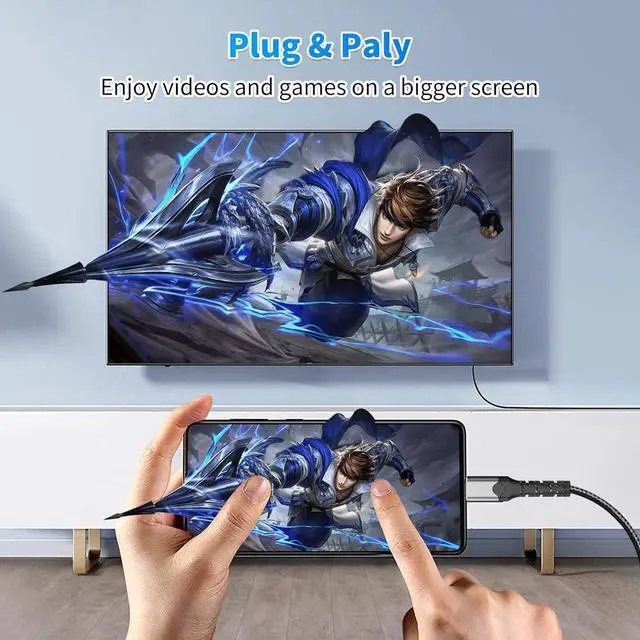 Alt view image 7 of 7 - USB-C to VGA Adapter 3.3ft Cable Plug & Play Type-C to VGA (15-Pin) Adapter with Metal Woven Shielding & Anti-Interference Ability Projector HDTV Computer