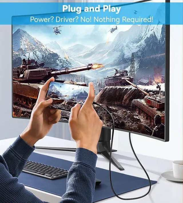 Alt view image 2 of 7 - USB C to VGA Cable 3FT USB Type-C to VGA Male to Male Adapter Cord Thunderbolt 3 Compatible VGA to USB-C Cable for iPhone 15 Pro MacBook Pro/Air iPad Pro Surface Book 3 Galaxy S23 More