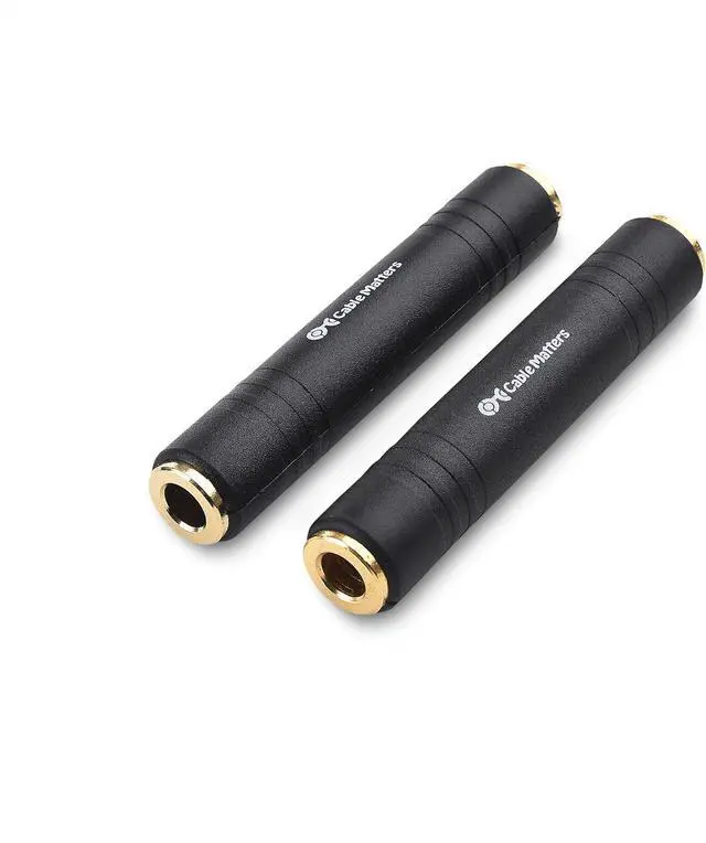 Main image of 2-Pack 1/4 Coupler TRS Extension Adapter (1/4 TRS Female to Female Adapter)