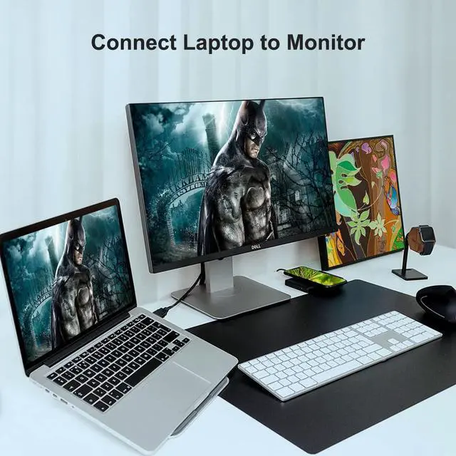 Alt view image 3 of 6 - HDMI to VGA (Male to Male) Video Adapter Converter Cord Cable (4.9 Feet/1.5 Meters) for Computer Desktop Laptop PC Monitor Projector HDTV and More (NOT Bidirectional)