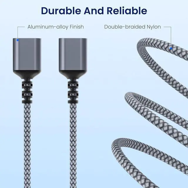 Alt view image 3 of 7 - USB Splitter 1 in 2 Out 1FT USB-A Splitter Cable 1 Male to 2 Female Split Dual/Double USBA Port Hub Split for PC Laptop Keyboard Mouse Printer Flash Drive LED Support Data and Charging