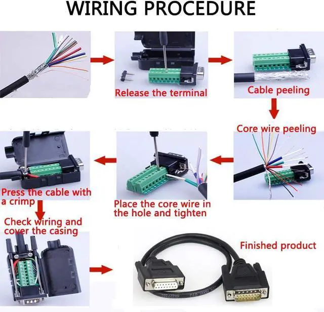 Alt view image 7 of 7 - DB15 Solderless Serial to 15-pin Port Terminal Male Adapter Connector Breakout Board with Case Long Bolts Nuts (2PCS Male)