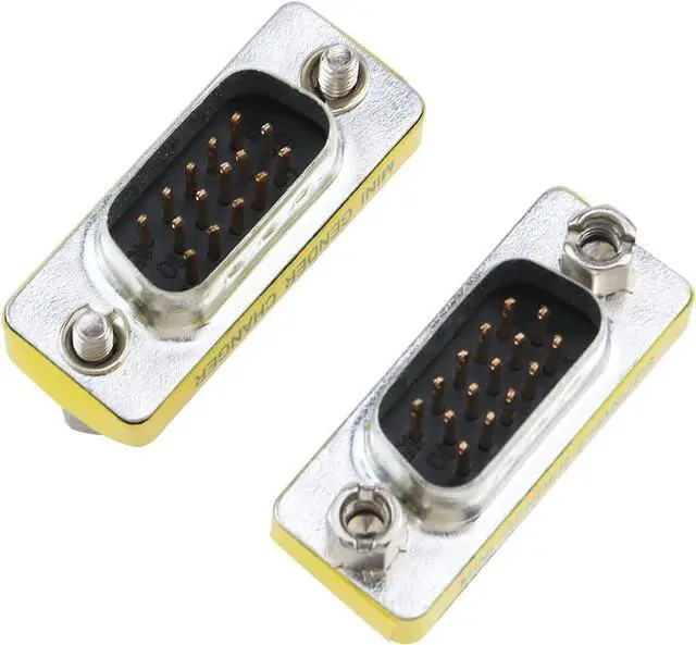 Alt view image 5 of 6 - 6-Pack DB15 VGA SVGA KVM Male to Male Mini Gender Changer Coupler Adapter Connector for PC