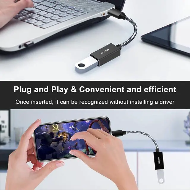 Alt view image 3 of 7 - USB C to USB 3.0 Adapter 2 Pack USB C to A Male to Female Adapter Compatible with MacBook 2022 2021 2020  Galaxy Note 20 Galaxy S20 S21 Google Pixel Nexus and More