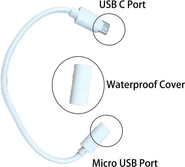 Alt view image 2 of 3 - USB to USB C Adapter Solar Panel USB C Adapter Convert Connector Compatible with Security Camera X1/X2/F5