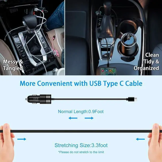 Alt view image 5 of 7 - for iPhone 17 Car Charger USB C Fast Charging 60W Super Fast iPhone 17 Car Phone Charger Adapter with 3FT Type C Cable for iPhone 17 Pro Max Air 17 Pro 16 Pro Max 16 Plus 16Pro 16e 15Pro Max