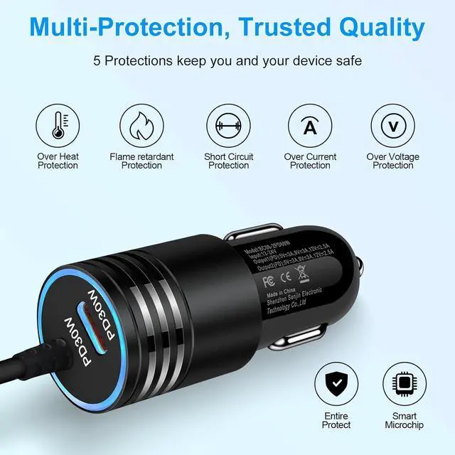 Alt view image 7 of 7 - for iPhone 17 Car Charger USB C Fast Charging 60W Super Fast iPhone 17 Car Phone Charger Adapter with 3FT Type C Cable for iPhone 17 Pro Max Air 17 Pro 16 Pro Max 16 Plus 16Pro 16e 15Pro Max