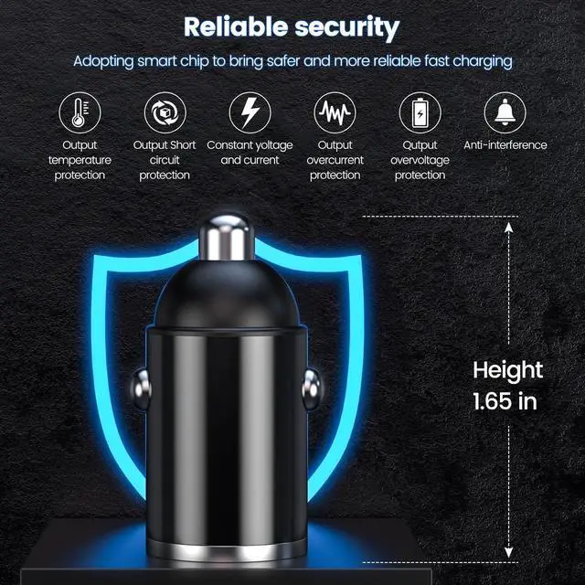 Alt view image 6 of 6 - Car Charger Invisible Cigarette Lighter USB Adapter [All Metal & Mini] 18W&15.5W 2 Port Car Adapter QC3.0 Dual Port Cigarette Lighter for iPhone 16 15  S25 Ultra Piexl 7 and More