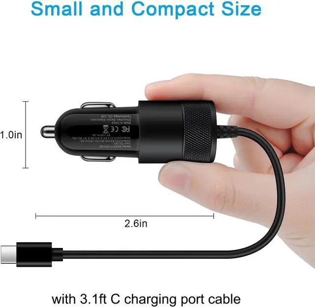 Alt view image 5 of 7 - Fast Car Charger Adapter for Motorola Razr Ultra 2025 Edge Edge+ Edge Plus 2025 2024 2023 2022 Moto G Stylus Power Play 2025 2024 5G USB C Vehicle Phone Auto Automobile Plug with 3ft Cable