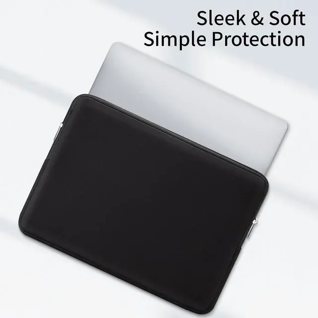 Alt view image 2 of 7 - RAINYEAR 14 Inch Laptop Sleeve Case Protective Soft Padded Zipper Cover Carrying Computer Bag Compatible with 14 Notebook Chromebook Tablet Ultrabook (Black)