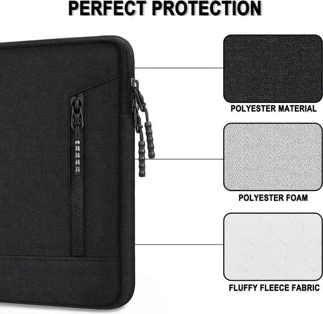 Alt view image 2 of 7 - Laptop Sleeve 14 inch Shockproof Protective Laptop Case for  MacBook Pro Water Resistant Portable Monitor Computer Bag with Pockets Computer Cover for HP    Black