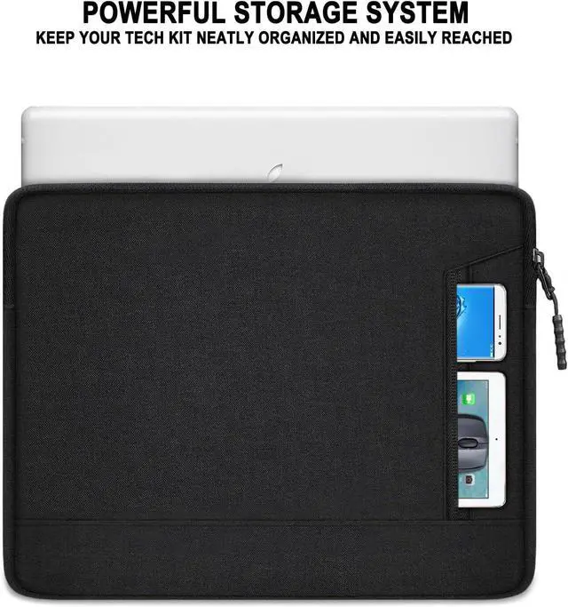 Alt view image 5 of 7 - Laptop Sleeve 14 inch Shockproof Protective Laptop Case for  MacBook Pro Water Resistant Portable Monitor Computer Bag with Pockets Computer Cover for HP    Black