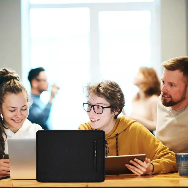 Alt view image 6 of 7 - Laptop Sleeve 14 inch Shockproof Protective Laptop Case for  MacBook Pro Water Resistant Portable Monitor Computer Bag with Pockets Computer Cover for HP    Black