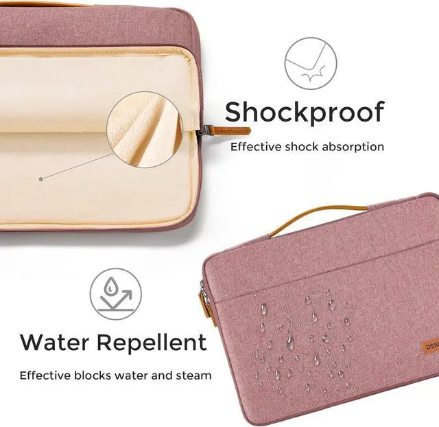 Alt view image 2 of 7 - 17 inch Laptop Sleeve Protective Case Cover Compatible with 17-17.3 inch HP    Chromebook Waterproof Computer Cases Bag with Handle Pink