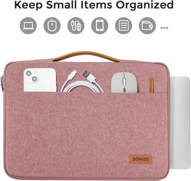 Alt view image 6 of 7 - 17 inch Laptop Sleeve Protective Case Cover Compatible with 17-17.3 inch HP    Chromebook Waterproof Computer Cases Bag with Handle Pink