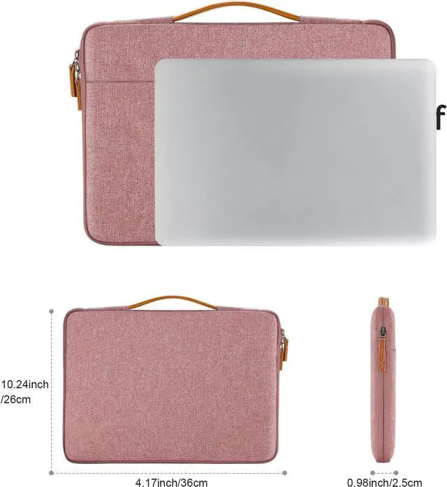 Alt view image 7 of 7 - 17 inch Laptop Sleeve Protective Case Cover Compatible with 17-17.3 inch HP    Chromebook Waterproof Computer Cases Bag with Handle Pink