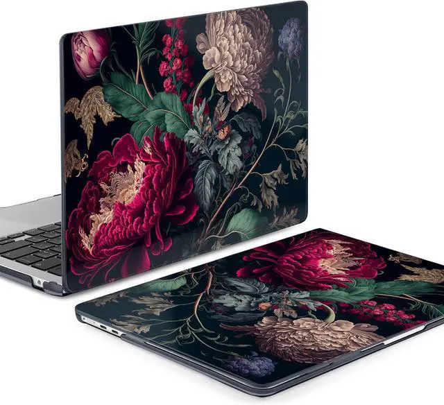 Alt view image 6 of 6 - Case for New MacBook Air 13.6 inch 2025 M4 2024 2022 Release Model A3240 A3113 M3 A2681 M2 Designed Protective Hardshell Keyboard Cover and USB-C OTG Adapter Vintage Flower