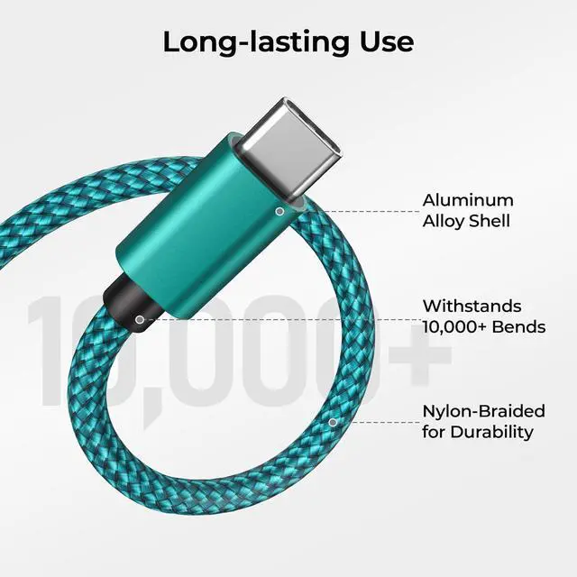 Alt view image 3 of 7 - for iPhone 17 16 Pro Max Car Carplay Cable 3Pack 3.3/6.6/10FT USB A to USB C Car Charger Cord for iPad 10 Air 4 5 Mini 6 7  15 Plus  Galaxy S24 S25 Z Flip Fold A54 A53 A52 A51