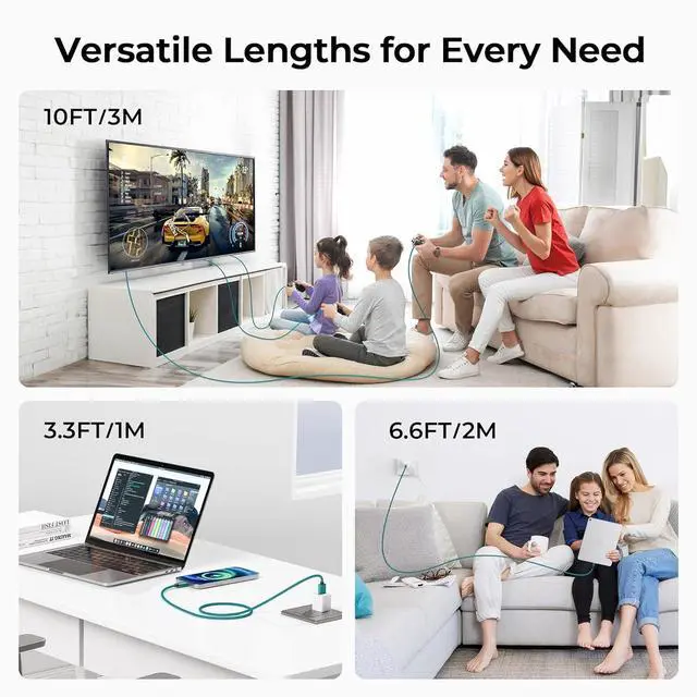 Alt view image 2 of 7 - for iPhone 17 16 Pro Max Car Carplay Cable 3Pack 3.3/6.6/10FT USB A to USB C Car Charger Cord for iPad 10 Air 4 5 Mini 6 7  15 Plus  Galaxy S24 S25 Z Flip Fold A54 A53 A52 A51