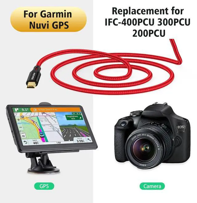 Alt view image 5 of 7 - 2 Pack 6.6ft Mini USB Cable Braided Durable USB-A to Mini-B Charger Charging Cord for TI-84 Garmin GPS Go-Pro Hero 4 3 2 HD PS3 Controller Canon Camera Blue Yeti Microphone Red