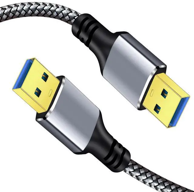 Alt view image 3 of 7 - USB 3.0 A to A Male Cable 1Ft USB Male to Male Cable Double End USB Cord Compatible with Hard Drive Enclosures DVD Player Laptop (Silver 1FT)