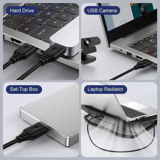 Alt view image 6 of 7 - USB to USB Cable 6FT USB 3.0 Cable Type A Male to Type A Male Cable High Speed Data Data Transfer USB Cord for Computer Hard Drive Printer  Laptop TV USB Hub DVD Player Laptop Cooler and More