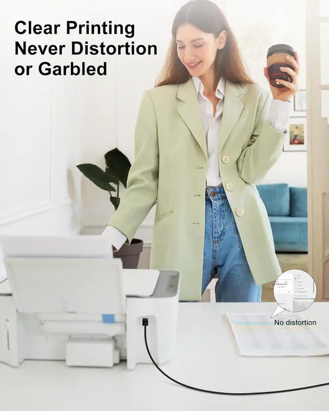 Alt view image 2 of 7 - 6FT USB Printer Cable USB 2.0 Type A Male to B Male Cable  Cord for HP Canon Brother  Epson Lexmark Xerox to Computer/Laptop/PC USB 2.0 MIDI Cable for Keyboard Digital Piano DAC