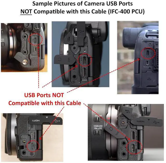 Alt view image 3 of 5 - Camera IFC-400PCU USB Data / File Transfer Cable for Canon Rebel EOS T1i T2i T3 T3i T4i T5 T5i T6 T6i T6s T7i Select PowerShot & Vixia Camcorders - See Complete List of Compatible Canon Models Below