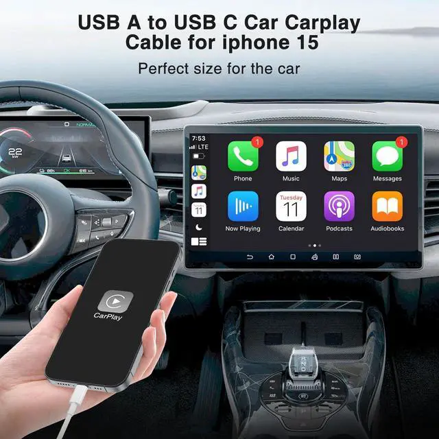 Alt view image 2 of 7 - Car Carplay Cable for iPhone 17 16 15 Pro Plus Pro Max Air3-Pack [3.3FT+3.3FT+6FT] USB A to USB C Cable for iPhone 17 16 15for iPad Pro/Air/Minifor Galaxy S25 S24for MacBook Pro/Air and More