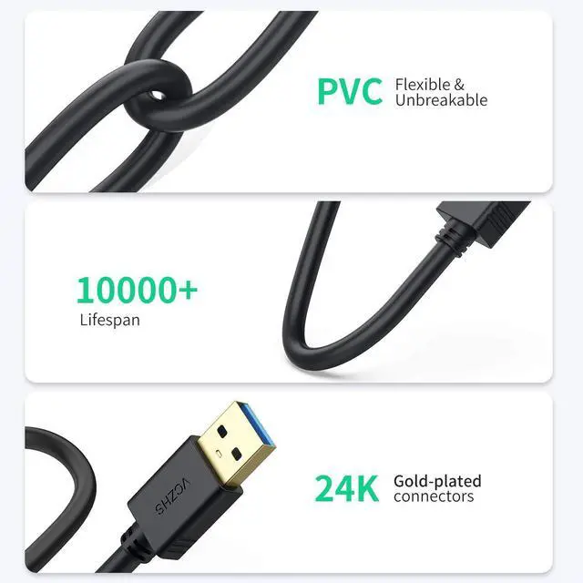 Alt view image 6 of 7 - USB to USB Cable 3ft - Double Ended U SB Cord USB3.0 Male to Male Cable USB3.0 A to A Cord for Hard Drive Enclosures DVD Player Laptop Cooler