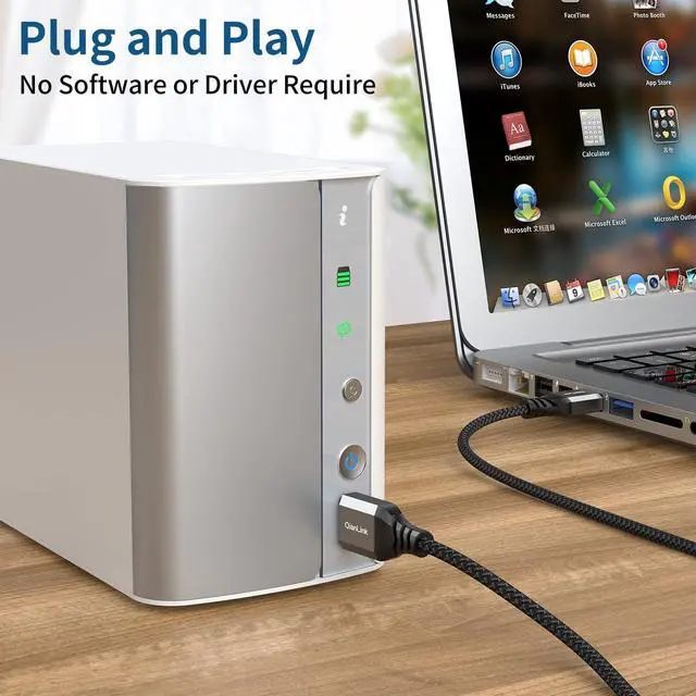 Alt view image 3 of 6 - USB to USB Cable (3.3ft) 5 Gbps USB 3.0 A to A Male Cable Compatible for Hard Drive Enclosures DVD Player Laptop Cooler and More (Grey)