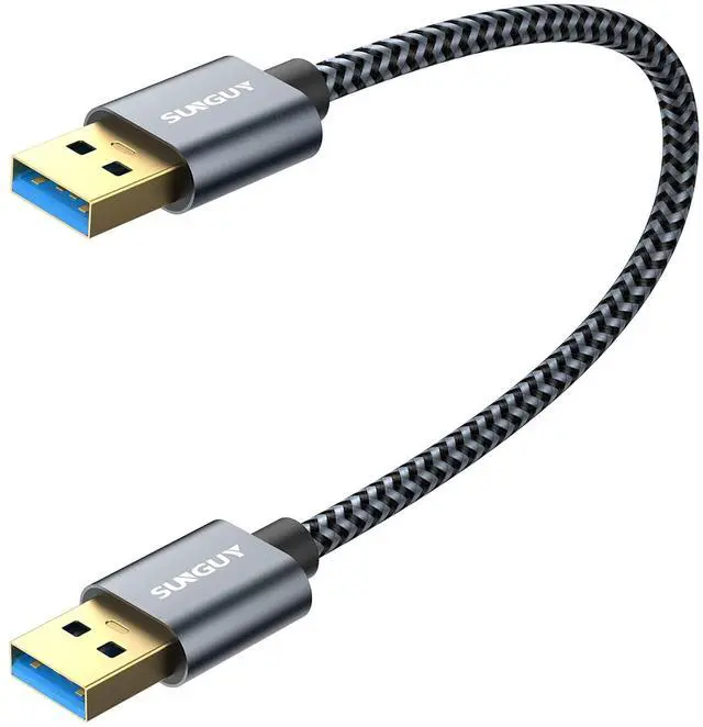 Main image of USB 3.0 Cable 1FT USB Type A Male to Type A Male Transfer Rate Up to 5Gbps Cable Compatible with Printers Modems Hard Drives Cameras HDD DVD Laptops etc.
