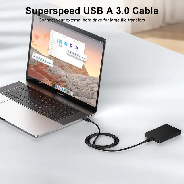 Alt view image 2 of 7 - USB to USB Cable 3.0 6FT Double End Type A Male to Male Data Transfer USB Cord Compatible with Hard Drive Enclosures KVM DVD Player TV Laptop Cooler Printer Speaker Camera Hub