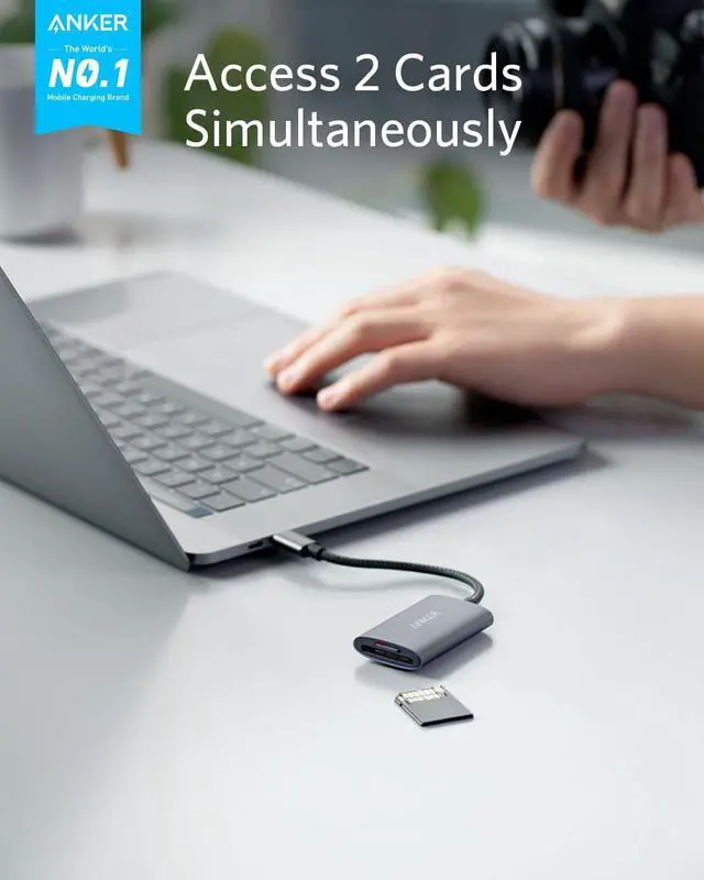 Alt view image 2 of 7 - USB-C SD 4.0 Card Reader PowerExpand+ 2-in-1 Memory Card Reader for SDXC SDHC MicroSD MMC RS-MMC Micro SDXC Micro SDHC UHS-II and UHS-I