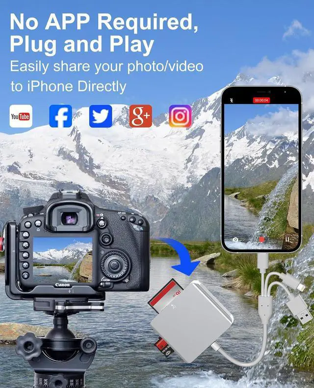 Alt view image 4 of 7 - Memory Stick Pro Duo Adapter - 5 in 1 MS/SD/TF/CF/XD Card Reader Multi Camera Phone Adapter with Lightning/USB C/USB OTG Use for Android iPhone 16/15/14 iPad Mac PC Laptop Memory Stick Pro Duo Mark2