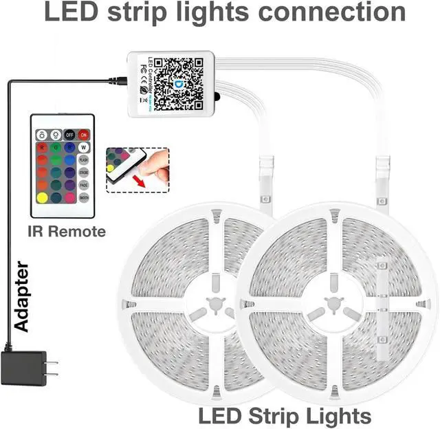 Alt view image 7 of 7 - Led Strip Lights 200 ft (4 Rolls of 50 ft) Ultra Long Smart Light Strips with App Voice Control Remote RGB Music Sync Color Changing Lights for Bedroom Kitchen Party Home Decoration