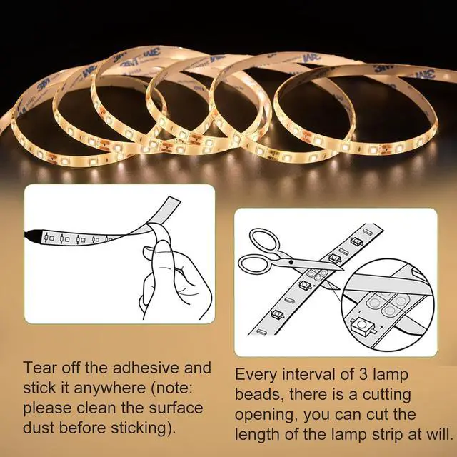 Alt view image 3 of 7 - 40ft Waterproof LED Strip Lights 6000K Warm White IP44 Tape Light 12M 12V Rope Light Strong 3M Adhesive for Home Kitchen Patio Balcony Party Wedding Indoor and Outdoor Decor