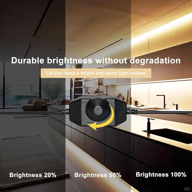 Alt view image 4 of 7 - 40ft Waterproof LED Strip Lights 6000K Warm White IP44 Tape Light 12M 12V Rope Light Strong 3M Adhesive for Home Kitchen Patio Balcony Party Wedding Indoor and Outdoor Decor