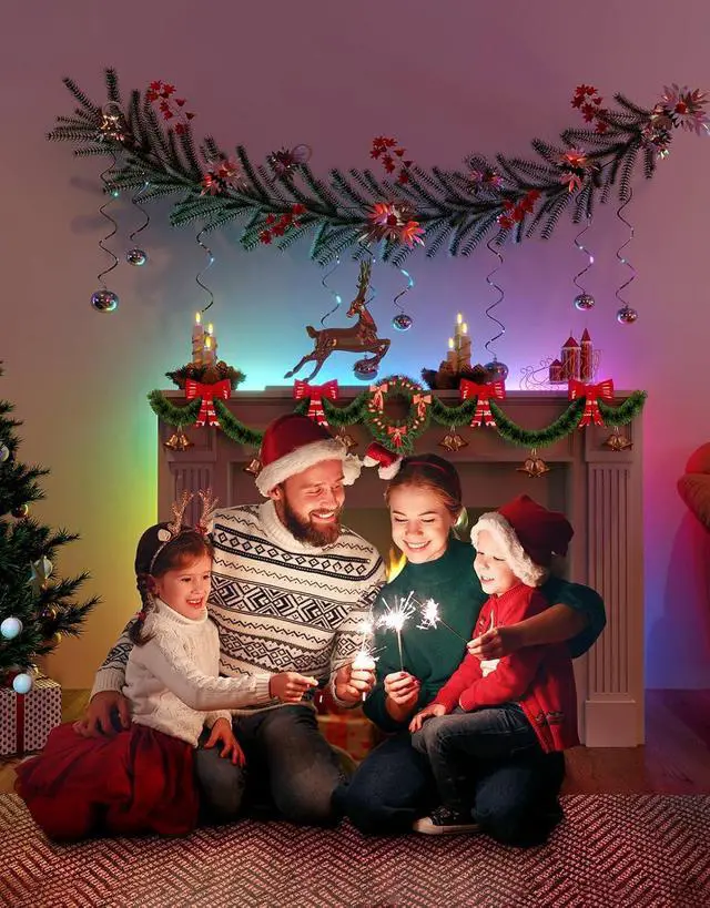 Alt view image 2 of 7 - RGBIC Alexa LED Strip Light 16.4ft Smart WiFi LED Lights Work with Alexa and Google Assistant Segmented DIY Music Sync Color Changing LED Strip Lights for Room Bedroom Holiday