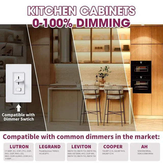 Alt view image 5 of 7 - 150W Triac Dimmable LED Driver Power Supply 100-277V AC to 24V DC 0-100% Dimming Transformer for LED Lights Compatible with Lutron and Leviton Dimmers UL Listed