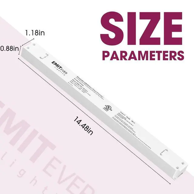 Alt view image 2 of 7 - 150W Triac Dimmable LED Driver Power Supply 100-277V AC to 24V DC 0-100% Dimming Transformer for LED Lights Compatible with Lutron and Leviton Dimmers UL Listed