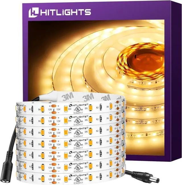 Main image of LED Strip Lights Warm White 3000K 16.4ft Premium Tape Light for Bedroom 300 LEDs/Reel 150LM/ft 22W UL-Listed 12V Flexible Dimmable Rope Lights for Room Home Under Cabinet Lighting