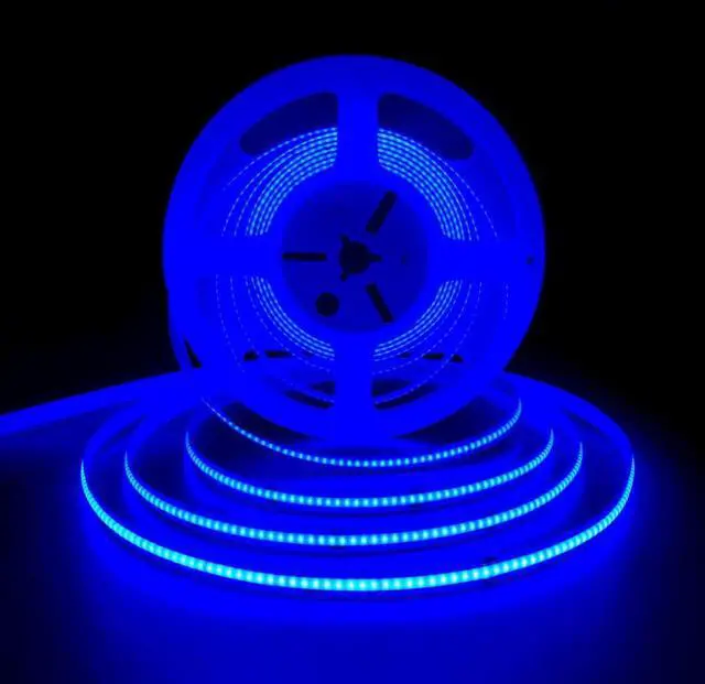 Main image of COB LED Strip Lights Blue DC12V 16.4ft/5M 320leds/M CRI90 Bright Flexible LED Tape 8mm for Indoor Home Cabinet Bedroom Kitchen Stage Backlight DIY Lighting (Without Power Supply) (Blue)