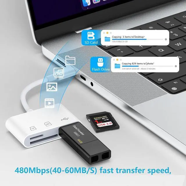 Alt view image 3 of 7 - USB C Micro SD Card Reader Adapter for iPhone 17e 17 Pro Max Air 16 16e 16 Pro Max 16 Pro 16 Plus 15 Pro Max Plus Mac Type C to TF/Micro SD Memory Card Reader Digital Camera Adapter Transfer