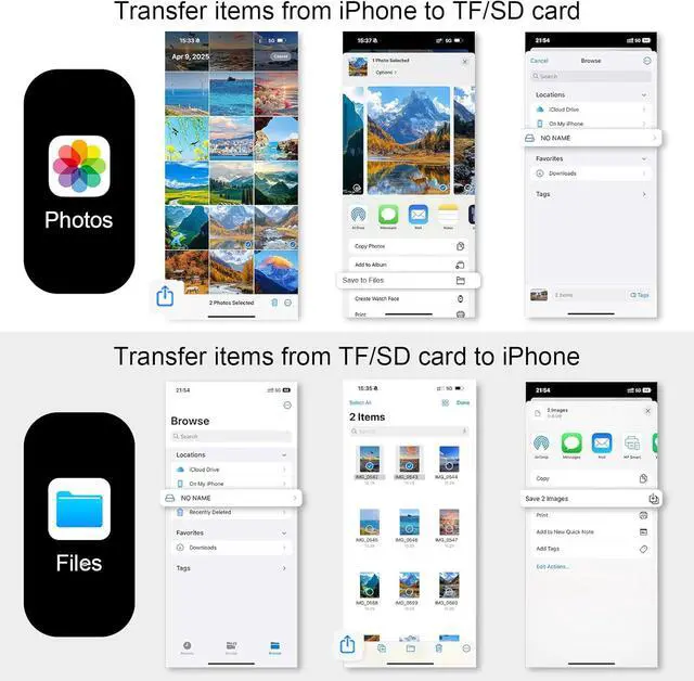Alt view image 6 of 7 - USB C Micro SD Card Reader Adapter for iPhone 17e 17 Pro Max Air 16 16e 16 Pro Max 16 Pro 16 Plus 15 Pro Max Plus Mac Type C to TF/Micro SD Memory Card Reader Digital Camera Adapter Transfer