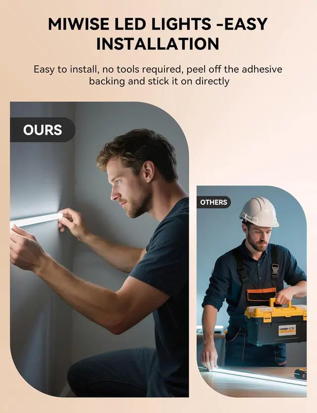 Alt view image 3 of 7 - COB LED Strip 2700K Warm White 20ft/6.1m Dimmable Super Bright 24V LED Strip Light CRI 90+ Flexible Tape Light with RF Remote Timer Function for Shelf/Cabinet/Bedroom/TV DIY Lighting Project