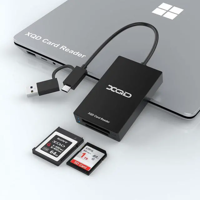 Main image of XQD Card Reader - XQD SD Card Reader Dual-Slot USB/Type C Memory Card Reader - 5Gpbs Sony XQD Reader for Sony G/M Series Lexar 2933x/1400x USB Mark XQD Card SD/SDHC for iPhone 15/Windows/Mac/Android