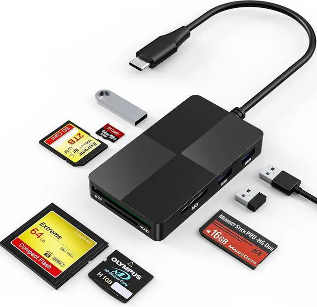 Main image of Sony Memory Stick pro Duo Adapter Reader - 8 in 1 SD/TF/MS/CF/XD Card Reader for USB-C Device USB C Multi Memory Card Reader with 3 USB 3.0 Ports XD Picture Card Reader